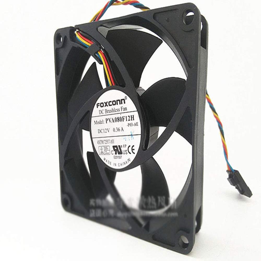 FOXCONN PVA080F12H 12V DC 0.36A 8025mm Ball Bearing Industrial Axial Cooling Fan