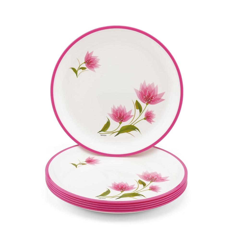 Round Full Plate Deluxe Set Of 6 - Color: Pink