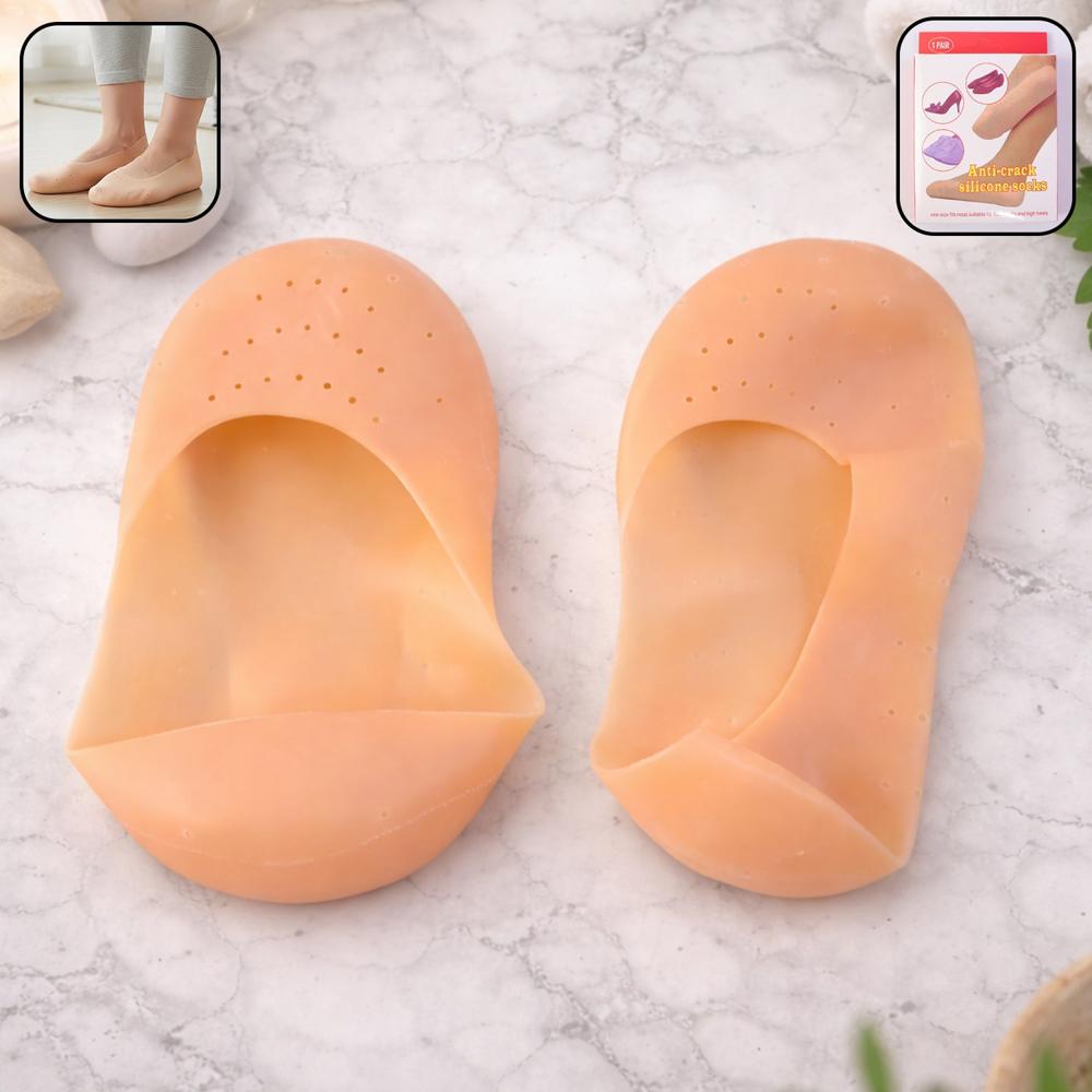 Silicone Heel Protector Socks Anti Crack Foot Care Socks (1 Pair)