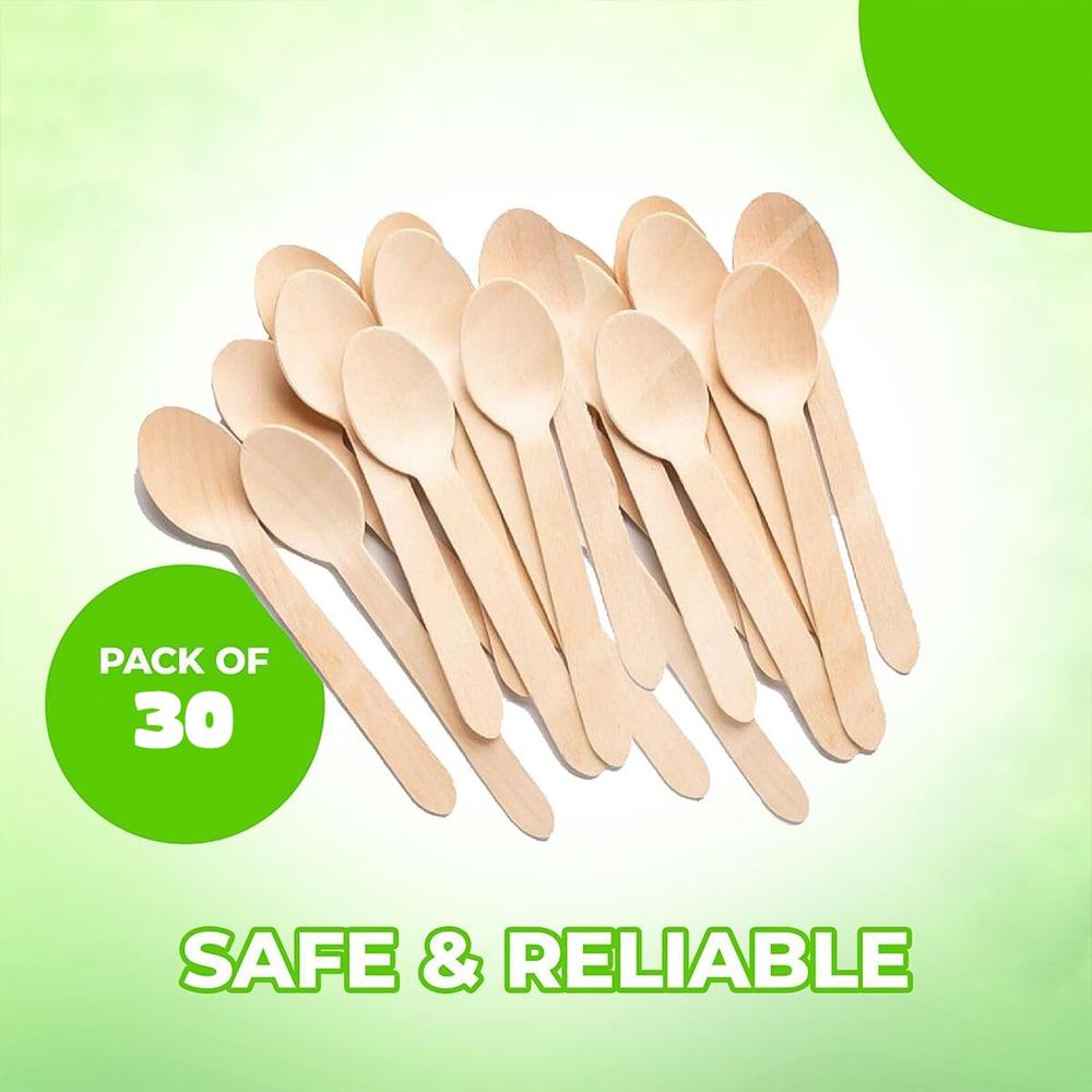 160mm Wooden Spoon 30 Pcs Pack