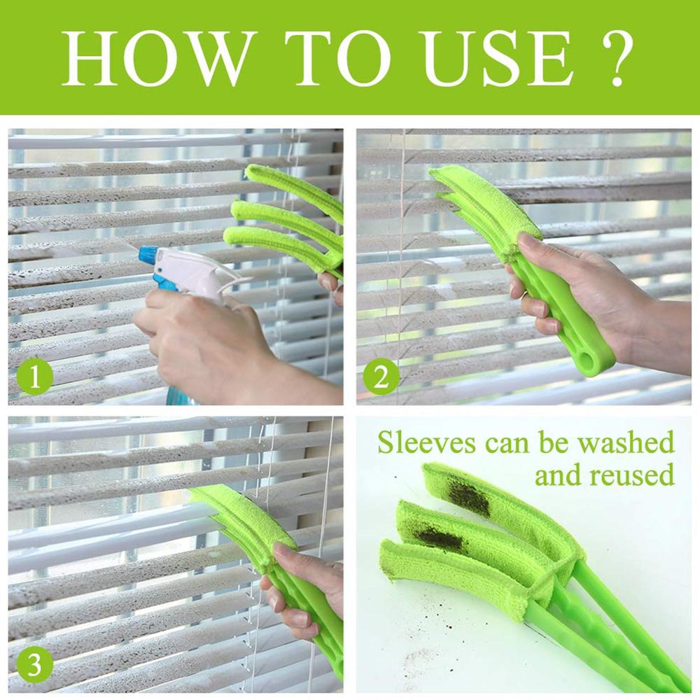 Window Blind Cleaner Brush Microfiber Sleeves Dusting Tool for Shutters & AC (1 Pc)