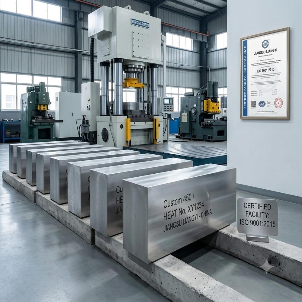 Custom 450 Xm-25 Uns S45000 Alloy 450 Forged Steel For Power, Nuclear, Chemical Astm A564 Ams 5773E Rolled Rings, Bars & Discs Jiangsu Liangyi - Color: Silver / Metallic