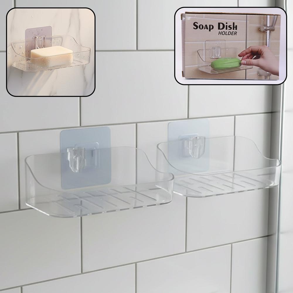 Wall-Mounted Transparent Soap Dish Holder Set - Application: As Per Product Requirement
