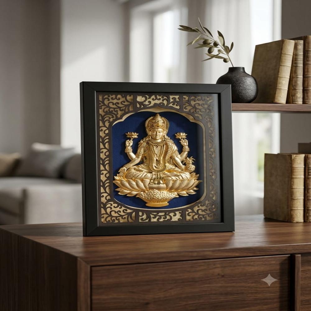 Premium 24K Gold Leaf Goddess Laxmi Frame