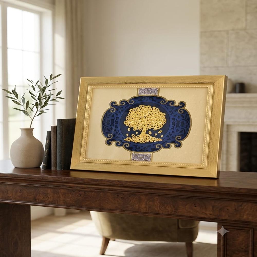 24 KT Gold Prosperity Tree Wall Art Frame