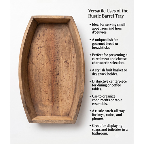 (L-7.5 x W-12 x H-1.75 inch) Wooden Tray Serving Tray