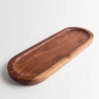  Wooden Tray Round Edge With Natural Finish Walnut(L-5.5 x W-17.5 x H-1 inch