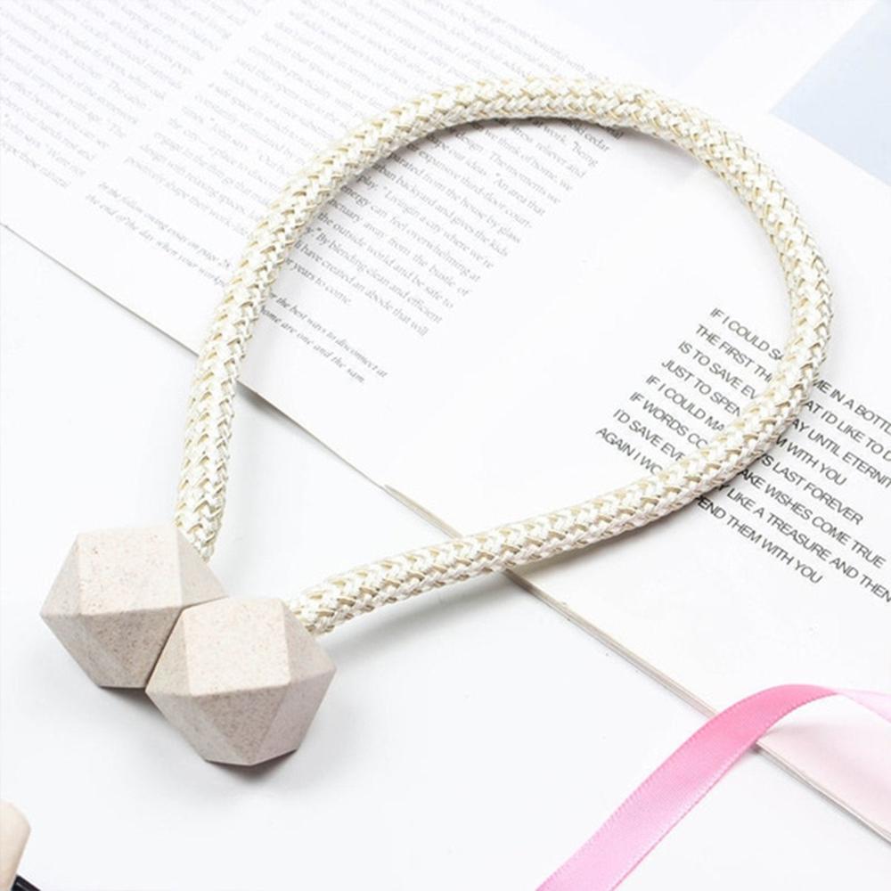 Home Magnetic Curtain Tiebacks, Straps, Buckle, Clips Rope (2 Pc)