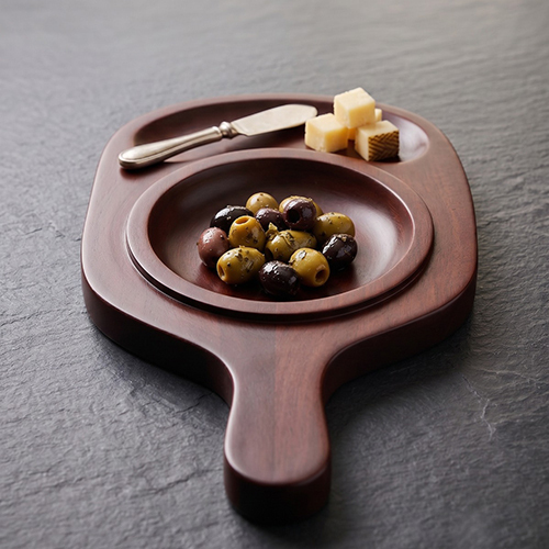 (L-11.75 x W-7 x H-1 Inch) Wooden Serving Board With Natural Finish