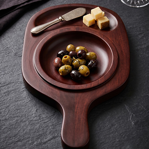 (L-11.75 x W-7 x H-1 Inch) Wooden Serving Board With Natural Finish