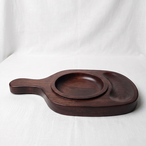 (L-11.75 x W-7 x H-1 Inch) Wooden Serving Board With Natural Finish