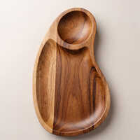 (L-7.25 x W-2.5 x H-0.5 inch) Versatile Wooden Serving And Dip Platter