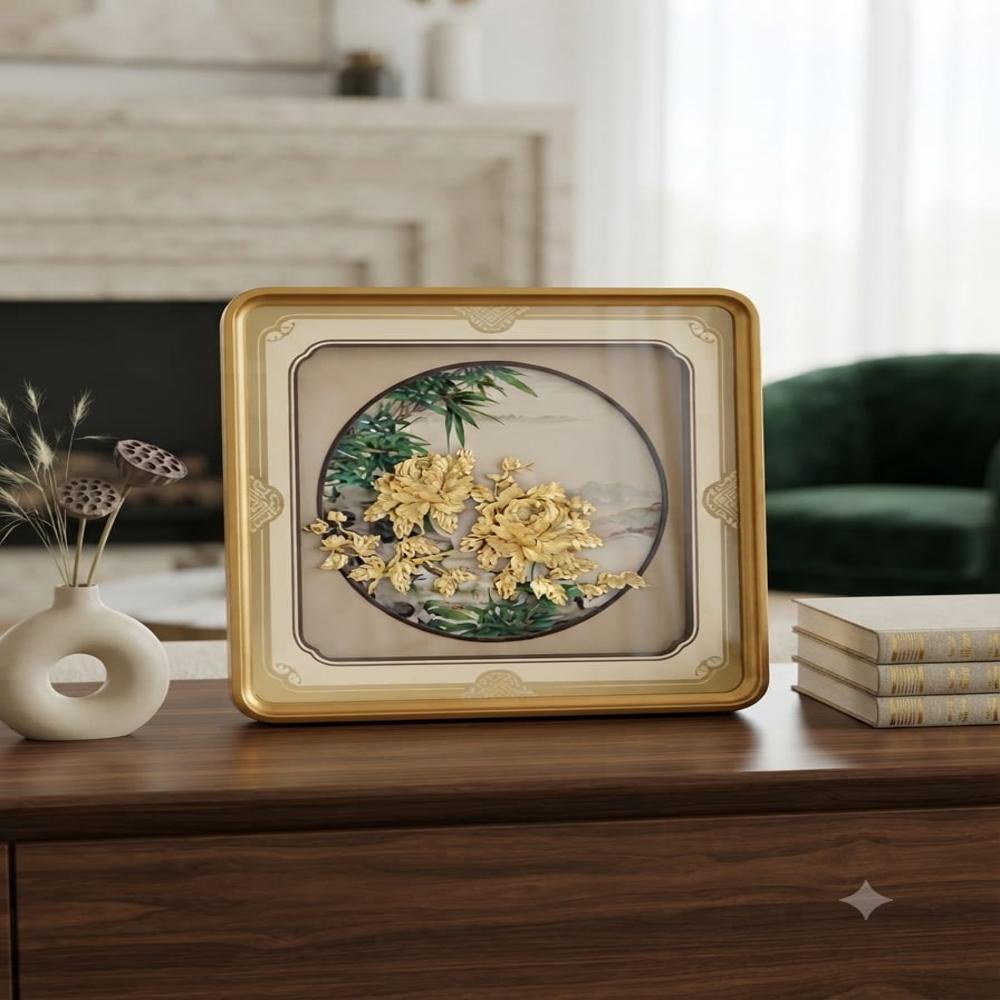 24 KT Gold Blossom Flower Art Frame