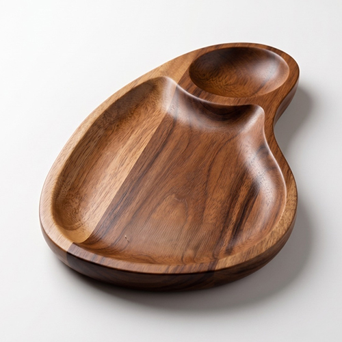 (L-7.25 x W-2.5 x H-0.5 inch) Versatile Wooden Serving And Dip Platter