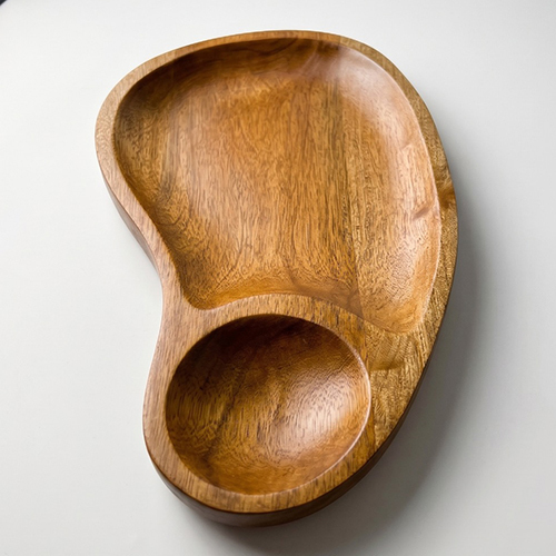 (L-7.25 x W-2.5 x H-0.5 inch) Versatile Wooden Serving And Dip Platter