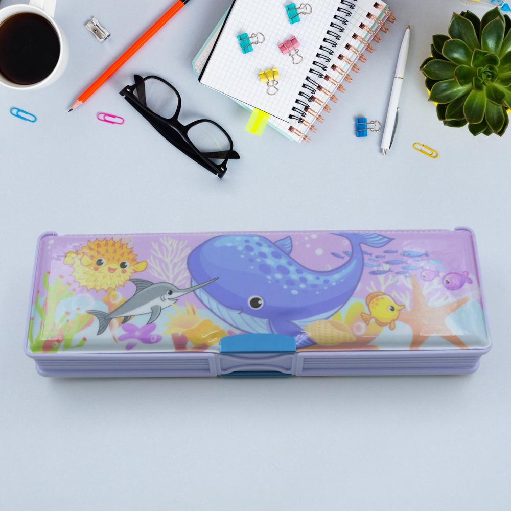 Multipurpose Cartoon Pencil Case Double Deck Compass Box With 2 Compartments - Application: As Per Product Requirement