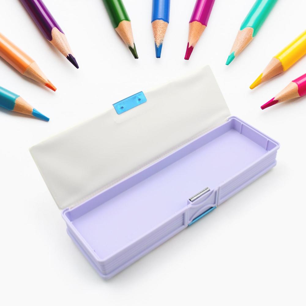 Multipurpose Cartoon Pencil Case Double Deck Compass Box with 2 Compartments