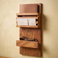 (L-7 x W-8.5 x H-2.5 inch) Wall Rack Wooden With Natural Finish