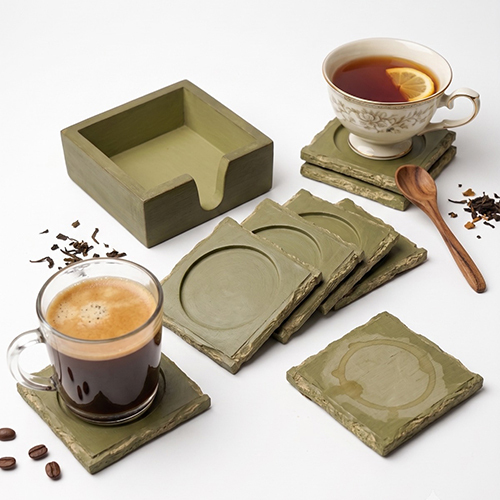 (L-4 x W-4 x H-1.5 inch) Tea Coaster