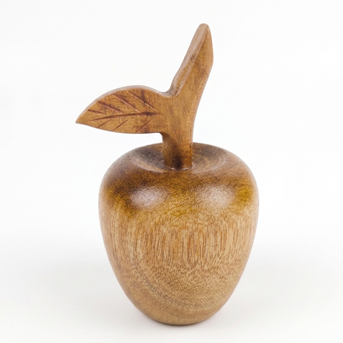 (L-3.25 x W-3.25 x H-6.5 inch) Wooden Apple