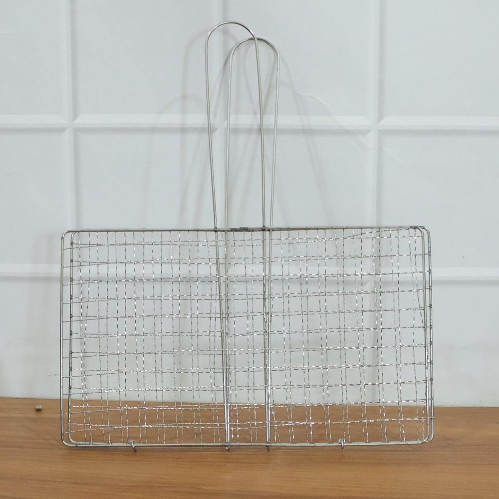 Heavy-Duty Stainless-Steel Barbecue Grill Basket (1 Pc)