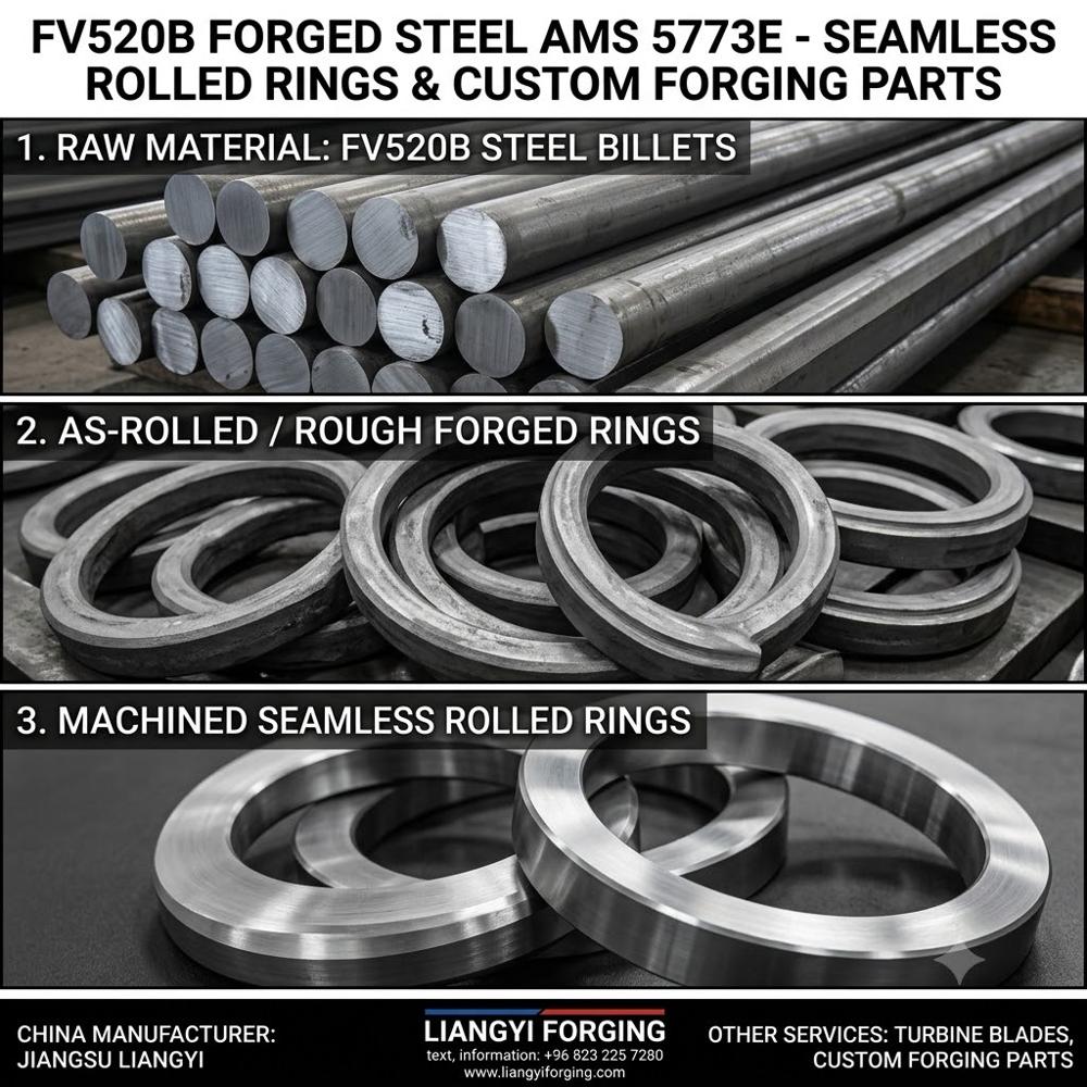 Fv520b  W.nr. 1.4594  X5crnimocunb14-5 Forged Steel For Power, Oil & Gas, Marine  Ams 5773e Turbine Blades, Rolled Rings & Bars  Jiangsu Liangyi - Color: Metallic Silver Grey