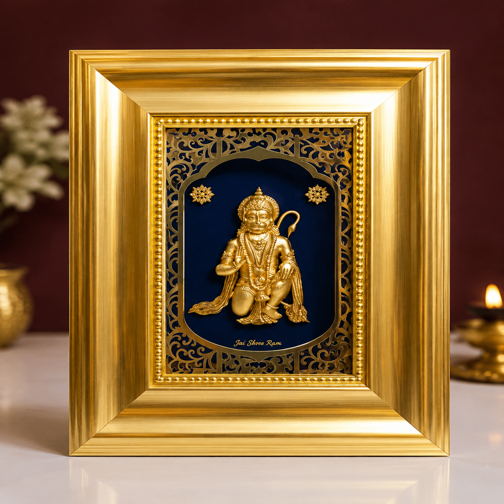 999 Divine Hanumanji Golden frame