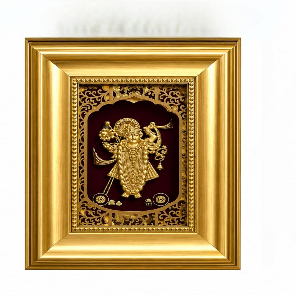 999 Divine Shreenathji Gold Plated Premium Photo Frame
