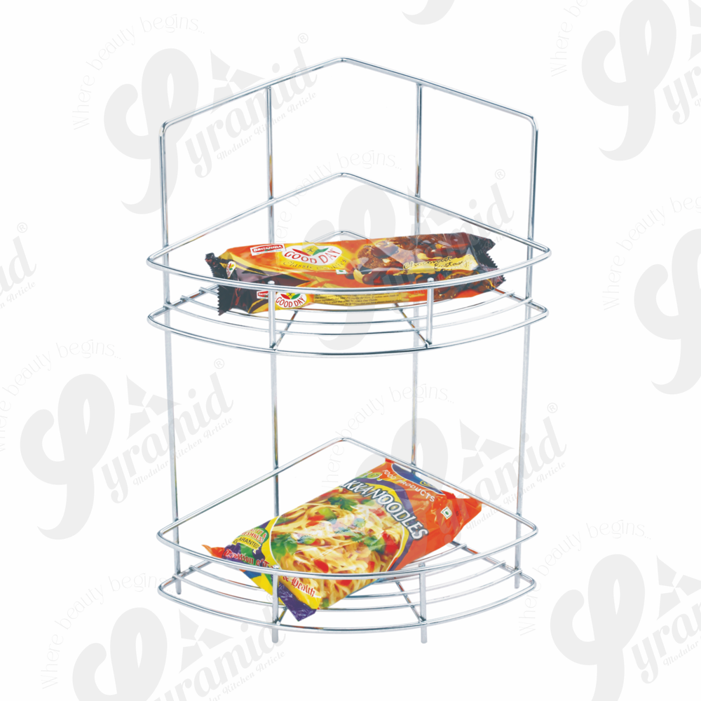 Premium Stainless Steel Double Corner Basket (2-Tier) For Modular Kitchen - Capacity: 35 Kg