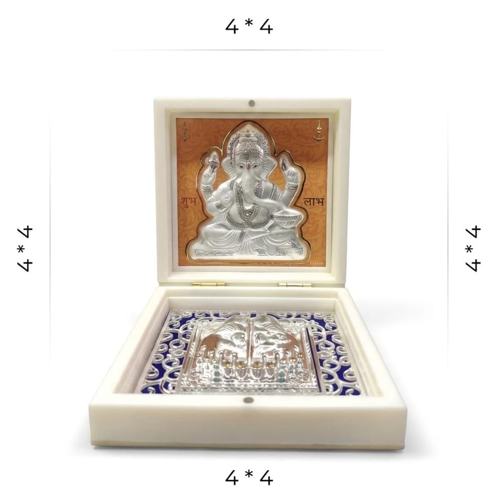 999 silver ganesh puja box