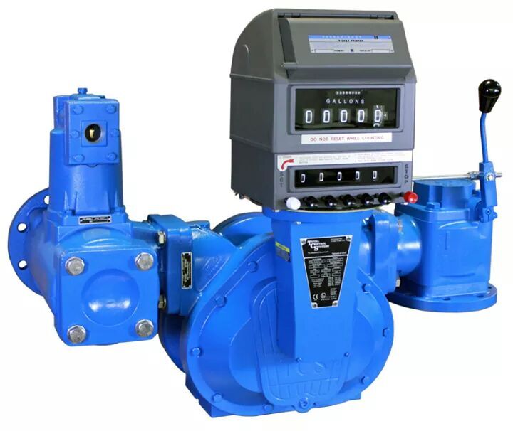 Preset Valve For Flowmeter - Cast Iron/Aluminum, 2-4 Inch, Blue/Grey | Mechanical Counter, Programmable Shut-Off, IP54 Weatherproof