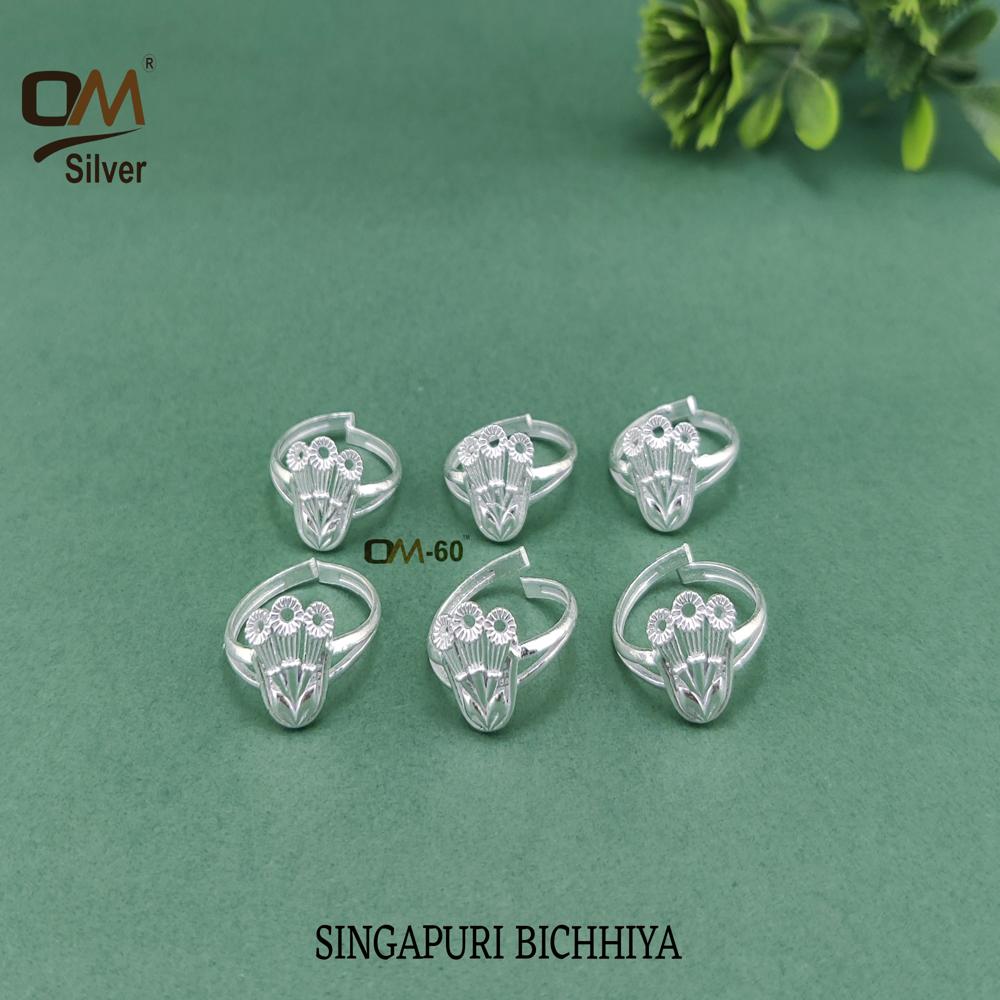 Singapuri Angutha Set - Silver Micro Bichiya | Women's Toe Rings In Various Sizes For Weddings, Elegant And Versatile Design