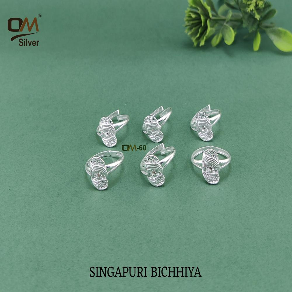 Singapuri Angutha Set - Silver Micro Bichiya | Women's Toe Rings In Various Sizes For Weddings, Elegant And Versatile Design