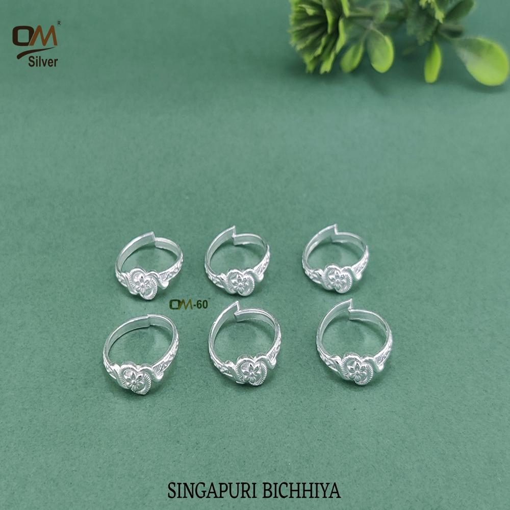 Singapuri Angutha Set - Silver Micro Bichiya | Women's Toe Rings In Various Sizes For Weddings, Elegant And Versatile Design