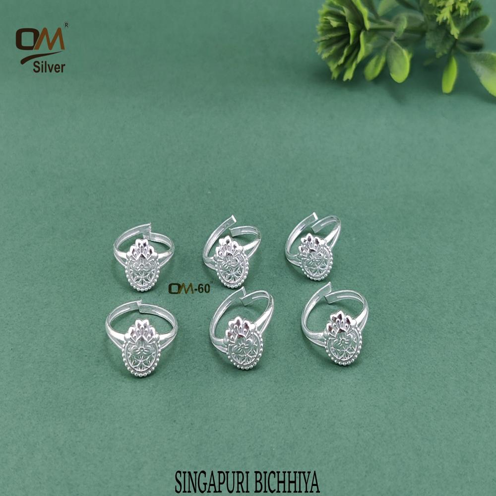 Singapuri Angutha Set - Silver Micro Bichiya | Women's Toe Rings In Various Sizes For Weddings, Elegant And Versatile Design