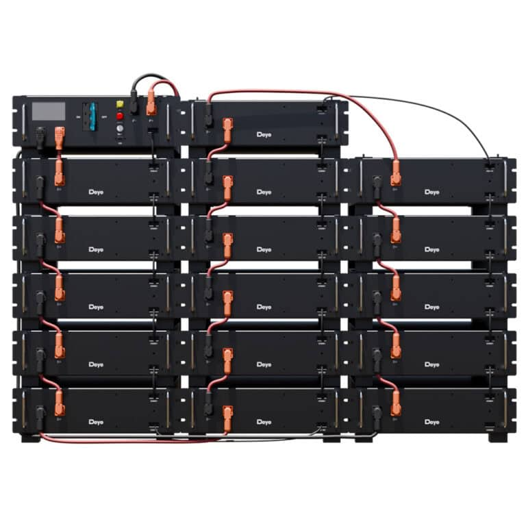 Deye BOS-W Rack-Mounted LFP Battery (25.6kWh-81.92kWh) & 50kW/80kW Hybrid Inverter Solution