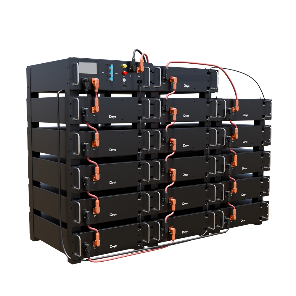 Deye BOS-W Rack-Mounted LFP Battery (25.6kWh-81.92kWh) & 50kW/80kW Hybrid Inverter Solution