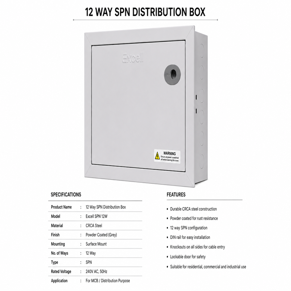 12 Way Double Door Mcb Box
