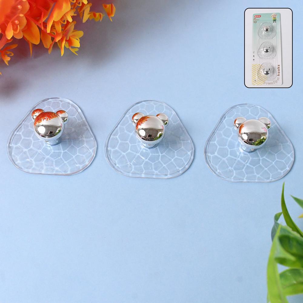 All-plastic Adhesive Wall Hooks - Strong, No Damage, Easy To Install (3 Pc Set) - Application: As Per Product Requirement