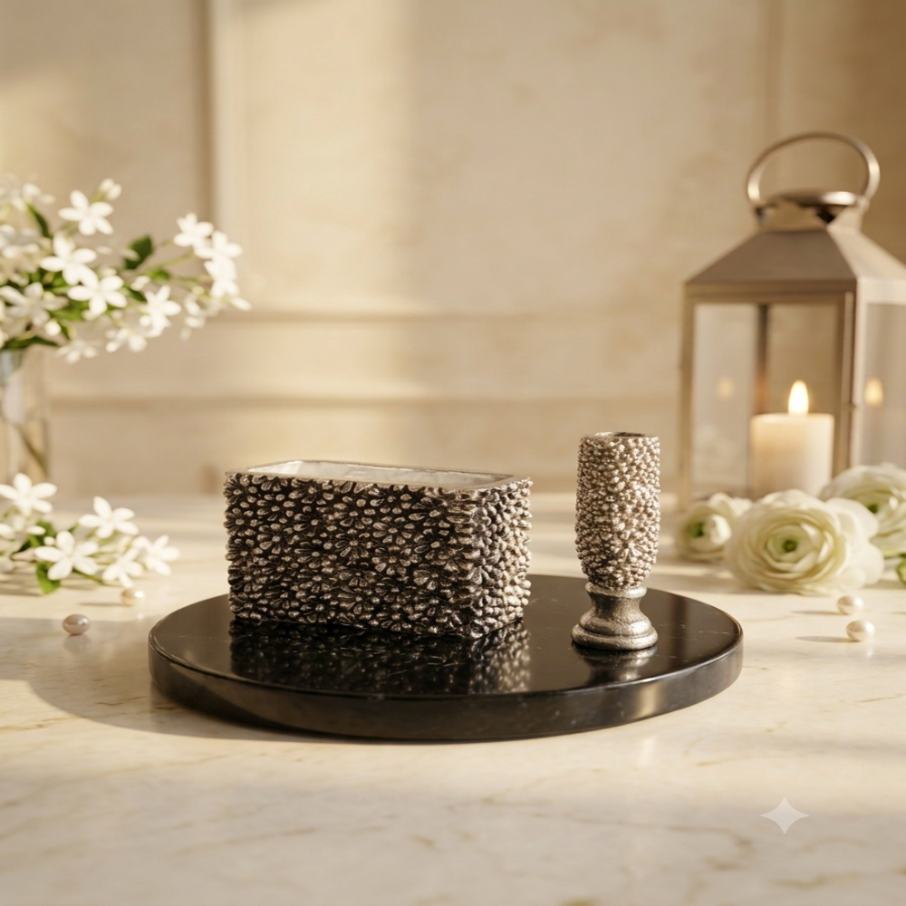 Silver Flore pen stand