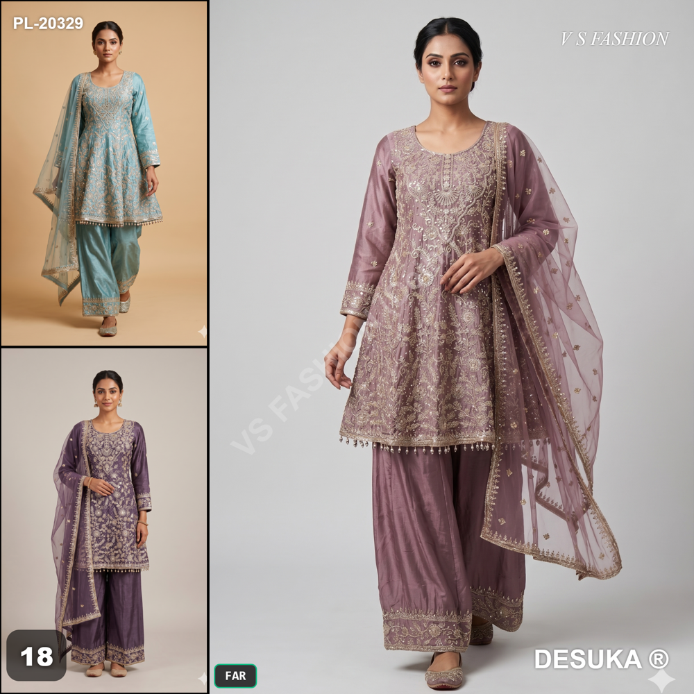 Festival Desiner Anarkali Suit - Color: Mauve