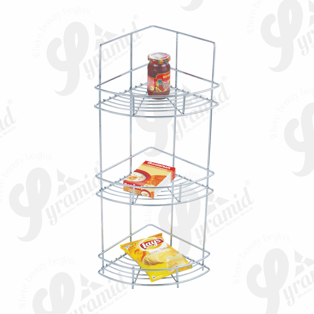 Stainless Steel Triple Corner Kitchen Basket