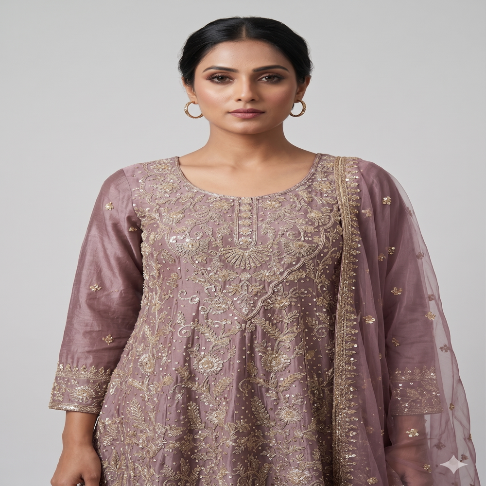 PL-20329 Embroidered Short Anarkali Set