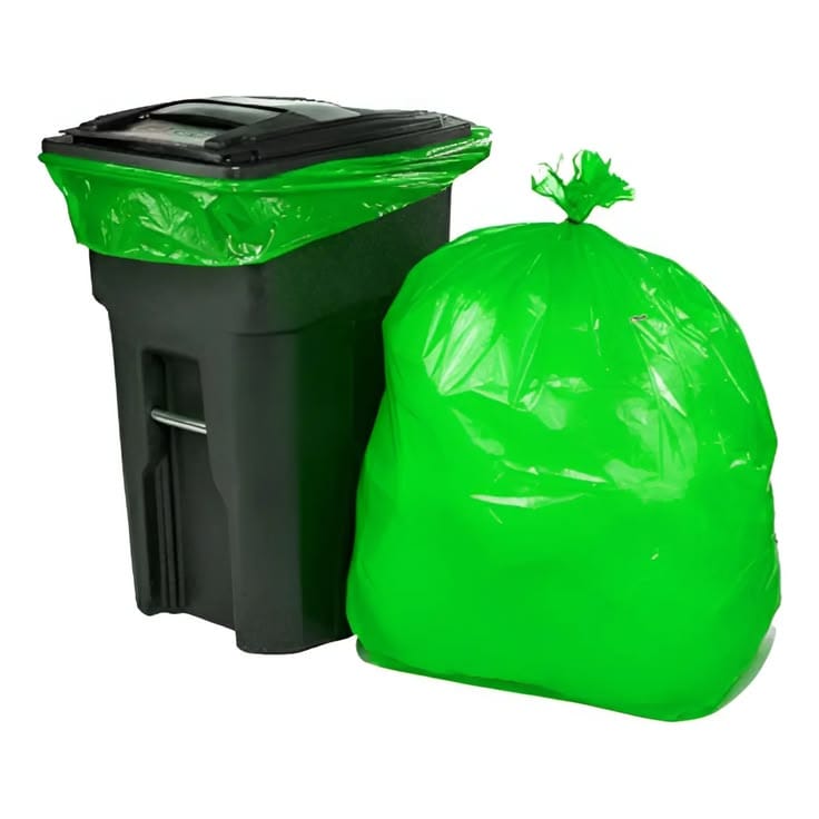 Green Plain Garbage bags