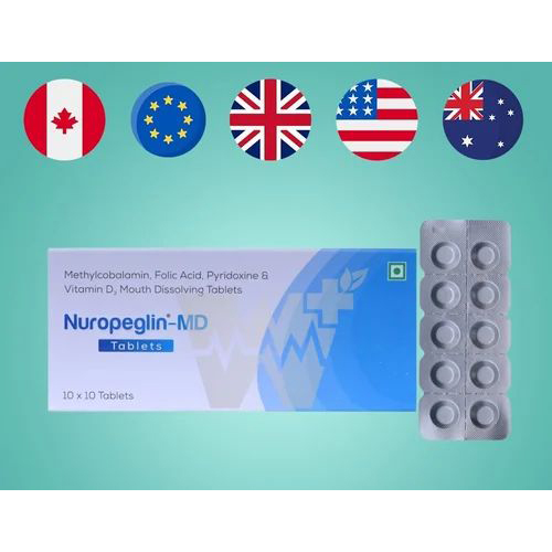 Nuropeglin-MD Methylcobalamin Folic Acid Pyridoxine & Vitamin D3 Mouth Dissolving Tablets