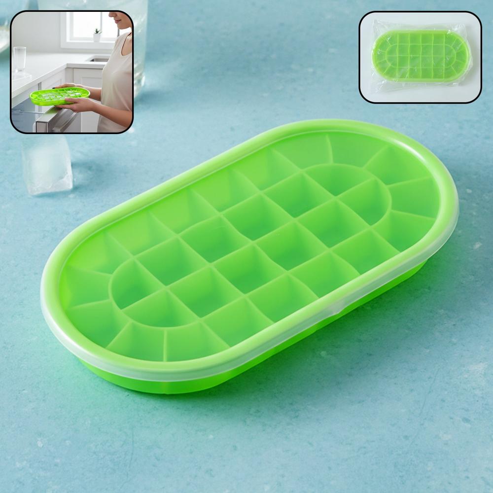 Premium Oval Silicone Ice Cube Tray With Lid (1 Pc) - Application: As Per Product Requirement