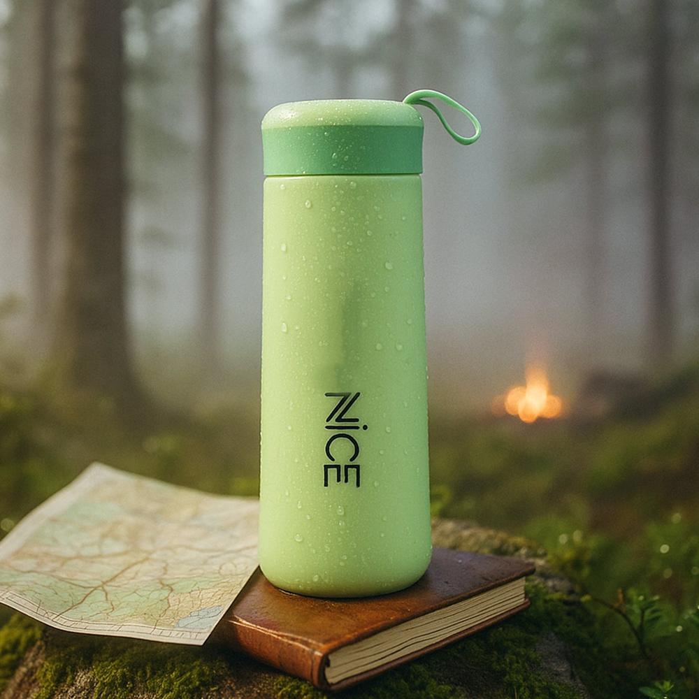 Leak-Proof Plastic Flask - (Green Color / 1 Pc / 400ML)