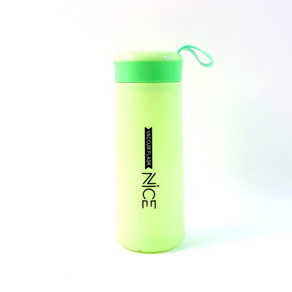 Leak-Proof Plastic Flask - (Green Color / 1 Pc / 400ML)