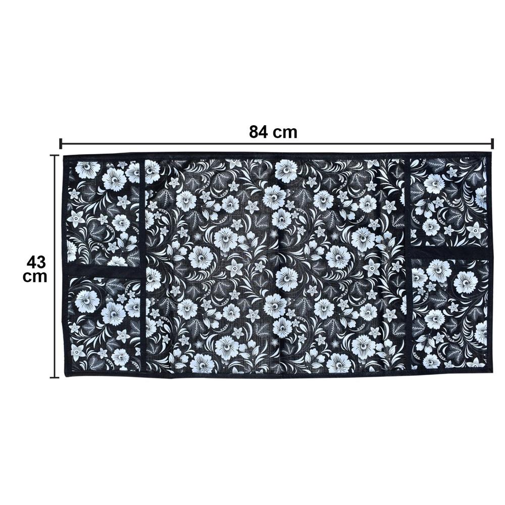 Microwave/Oven Top Cover with 4 Utility Pockets (Mix Design)