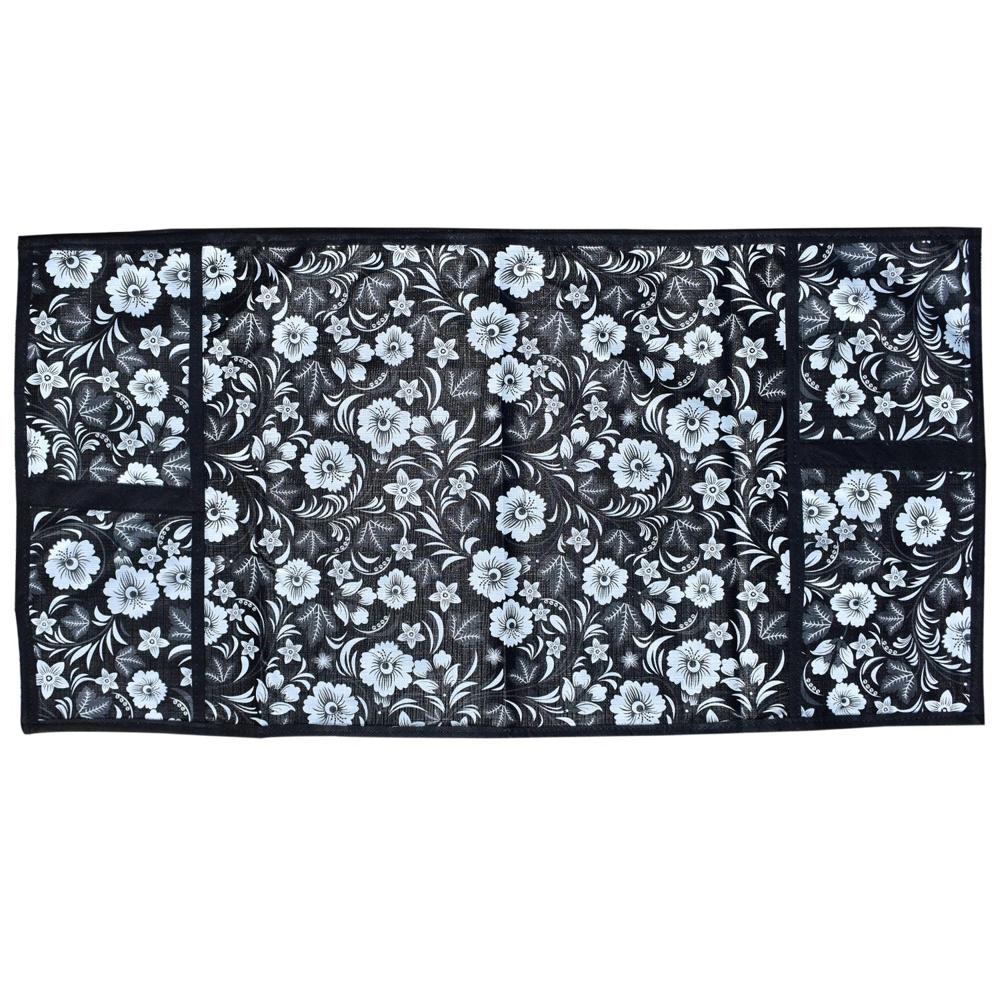 Microwave/Oven Top Cover with 4 Utility Pockets (Mix Design)